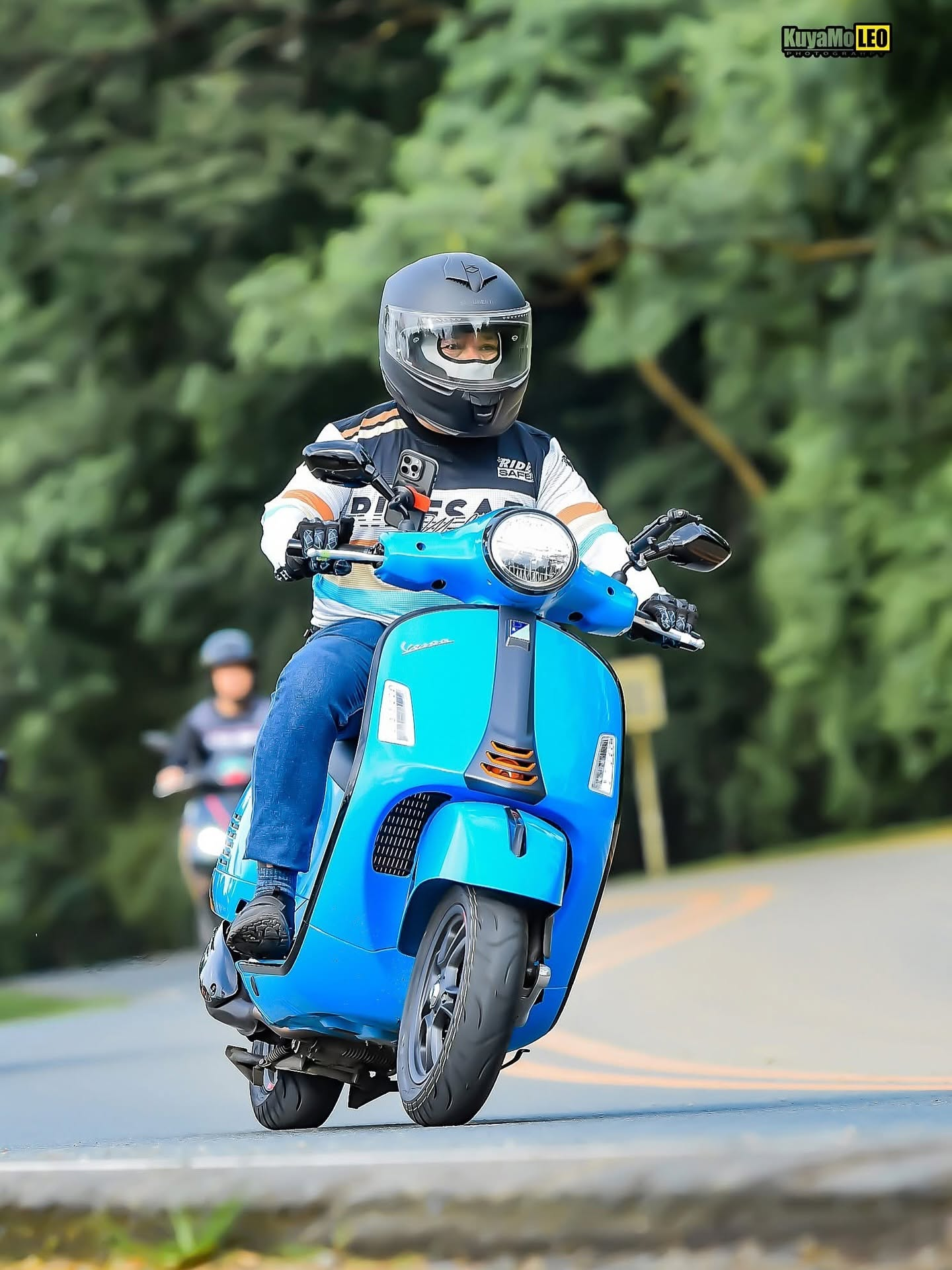 Complete photo of a Ride Safe scooter rider